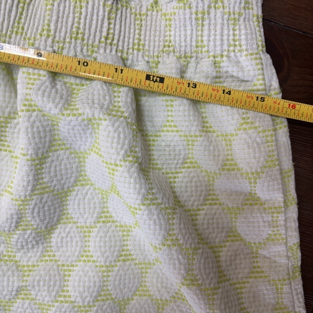 J CREW MINI SKIRT WITH POCKETS CASUAL COMFY ELASTIC WAIST GREEN & WHITE SZ 6 - Picture 7 of 12